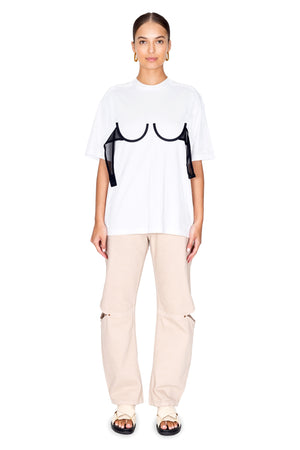 White Bra Detail Top
