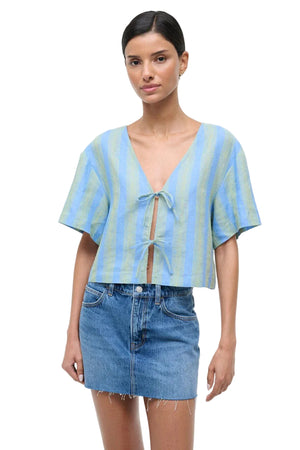 Ava Linen Top Seaport Stripe