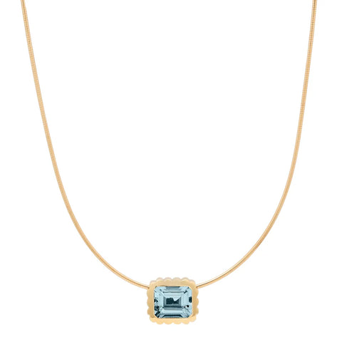 Aquamarine Omega Necklace