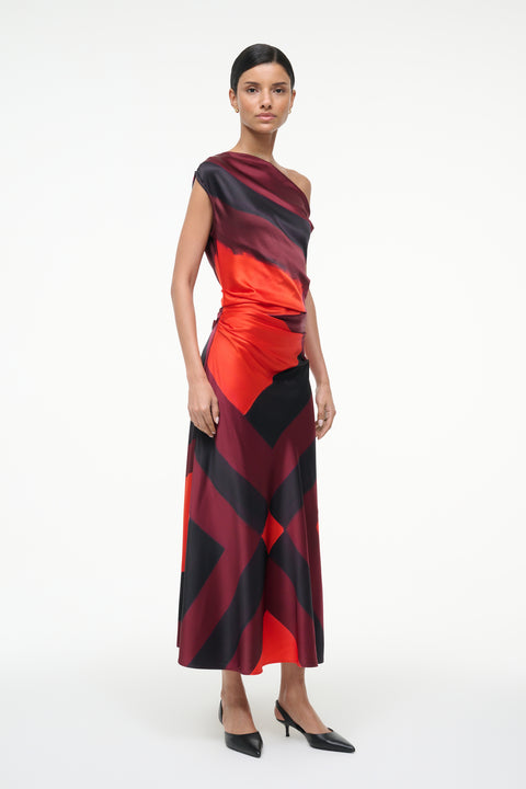 Phare Silk Dress Ruby Prism