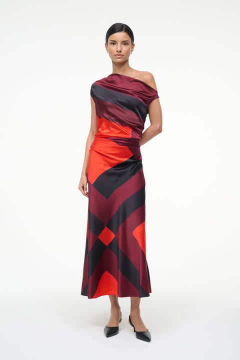 Phare Silk Dress Ruby Prism
