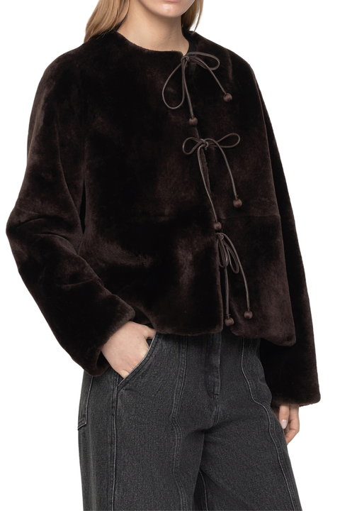 Annie Shearling Long Sleeve Coat