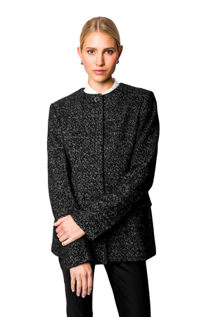 Collarless Cinched Jacket