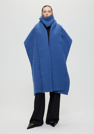 Fringe Wool Blend Poncho