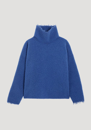Fringe Wool Blend Turtleneck