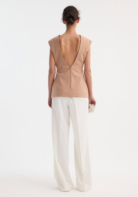 Curved Open Back Top