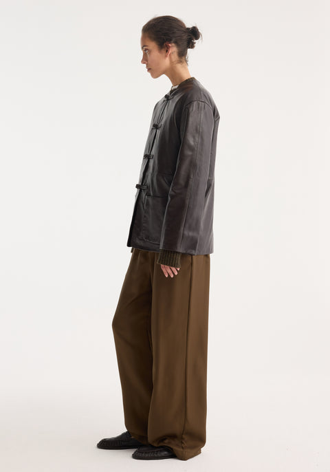 Wide Leg Silk Trousers