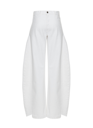 White Denim Jeans With Side Inserts