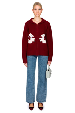 Wellington Poodle Zip-Up Sweater