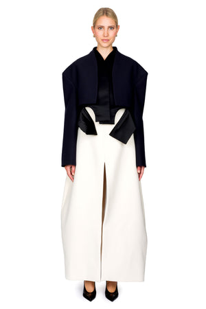 Oversized Cropped Jacket With Vest Insert