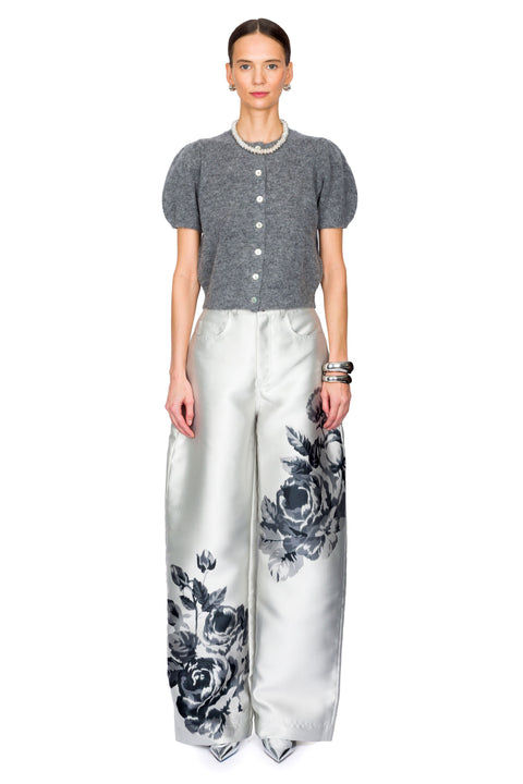 Flower Printed Boyfriend Pants