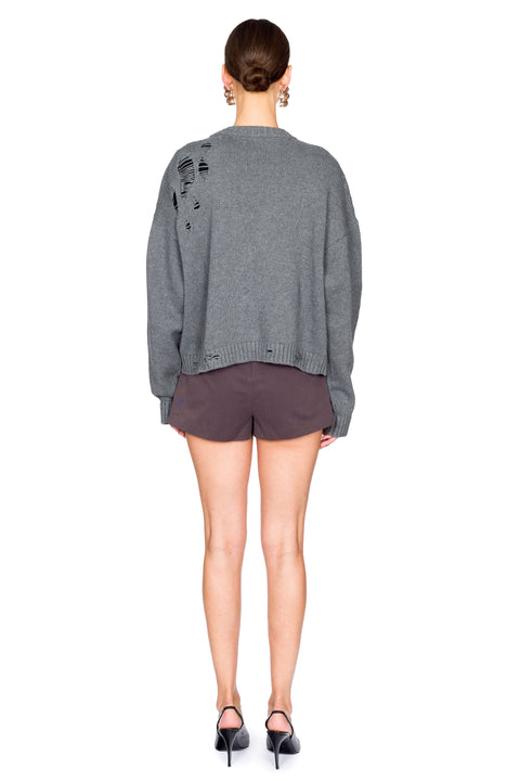 Distressed Crystal Cardigan