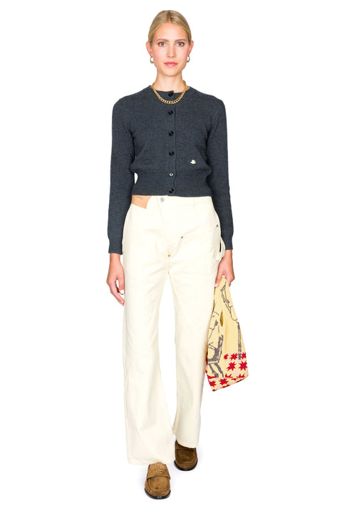 Contrast Embroidery Cardigan