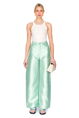 Heavy Satin Boyfriend Syle Trousers