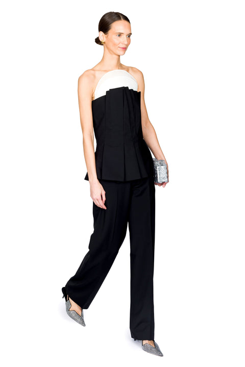 Sculptural Tulip Plissé Bustier