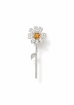 Citrine and Diamond Daisy Single Earring