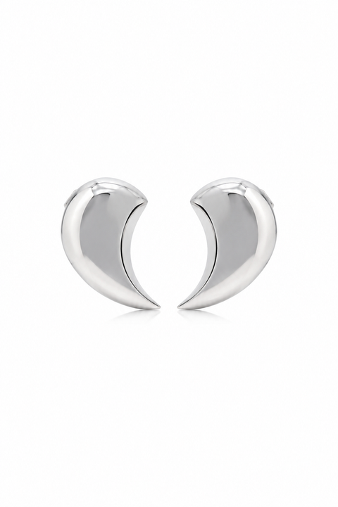 Silver Plated Half Moon Earrings
