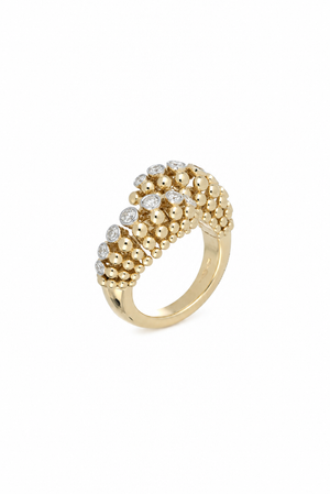 Bubbles Contrarié Yellow Gold Ring