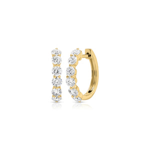 Jumbo Prong Set Diamond Hoop Earrings