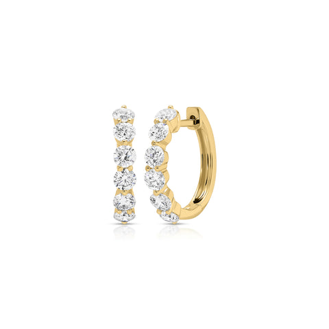 Jumbo Prong Set Diamond Hoop Earrings