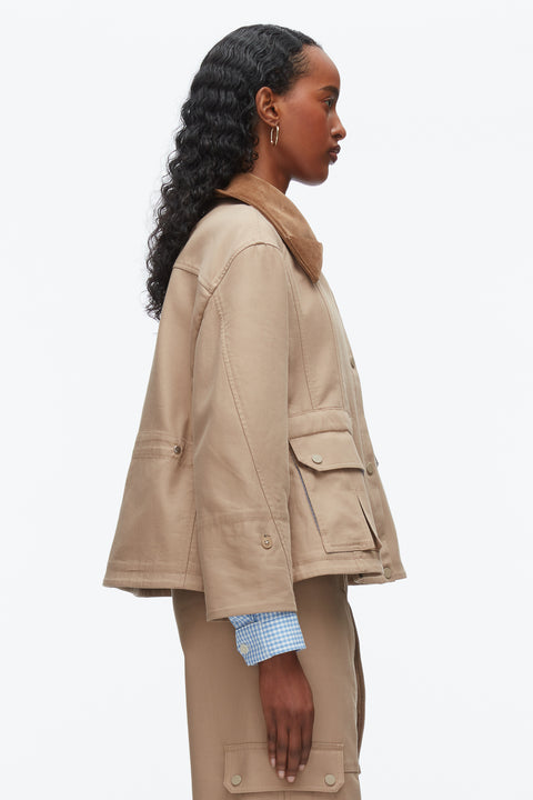 Cropped Flounce Combo Jacket