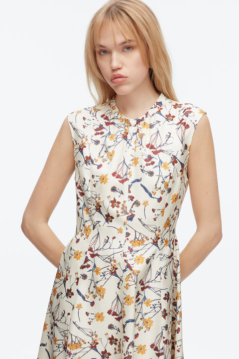 Bliss Floral Sleeveless Dress With Chiffon Hem