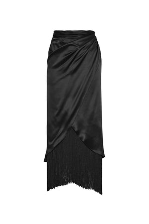 Meza Fringed Midi Skirt