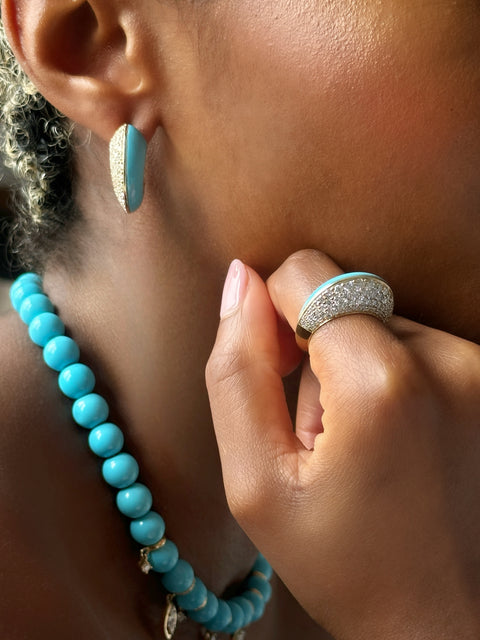 Eclipse Curved Turquoise Ring