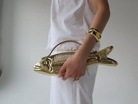Gold Fishy Clutch