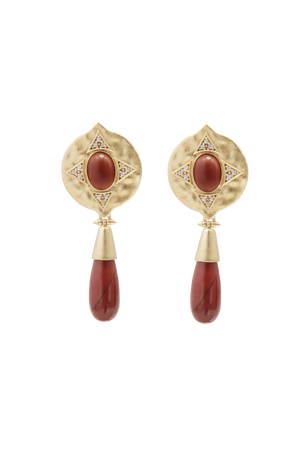 The Hathor Teardrop Earrings Red Jasper