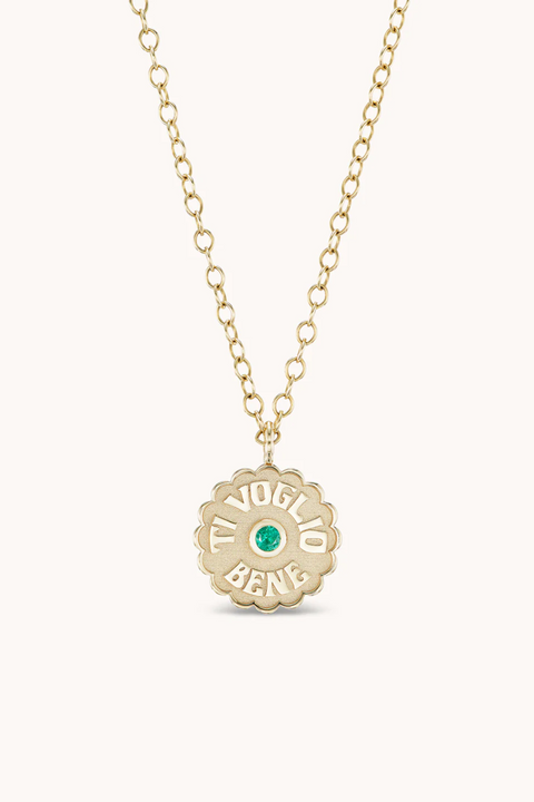 Small Ti Voglio Bene Emerald Charm