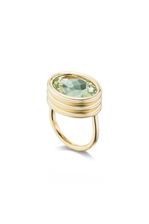 Scuba Ring With Green Amethyst