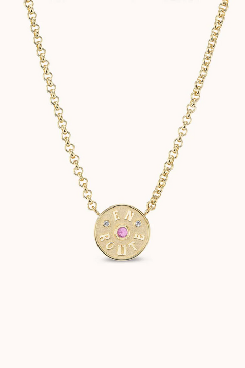 Petite En Route Necklace Pink Sapphire