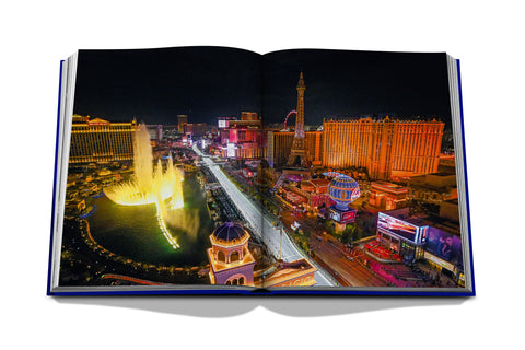 Inside pages of Las Vegas book with picure of Vegas strip.