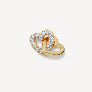 Diamond Linked Hearts Charm
