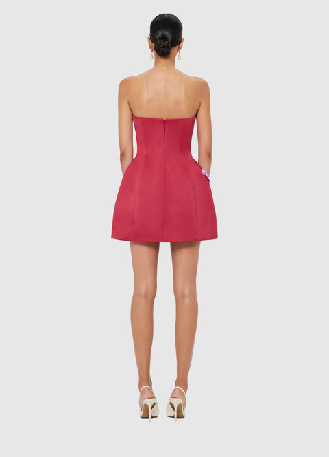 Rosario Applique Floral Bustier Mini Dress