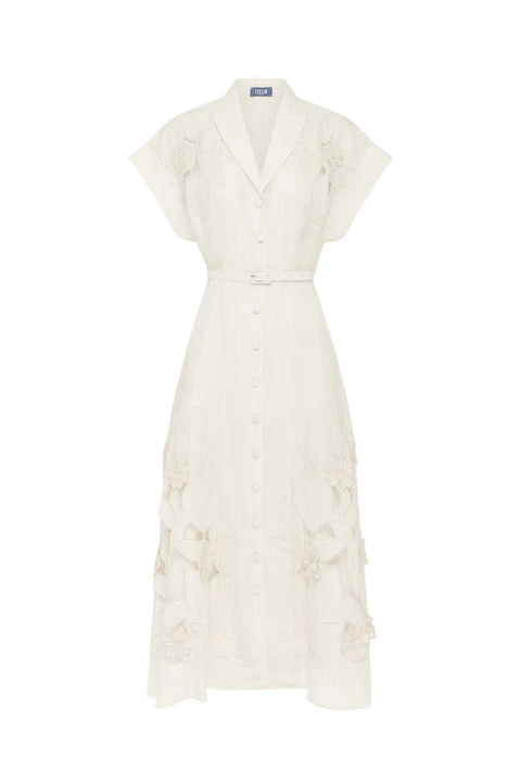 Aubrey Applique Shirt Midi Dress