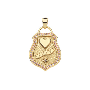 LOVE Shield Pendant Classic Rolo Chain