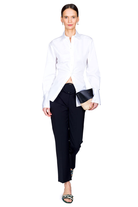 Double Cuff Shaped Poplin Shirt