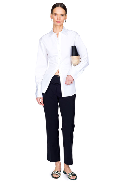 Double Cuff Shaped Poplin Shirt