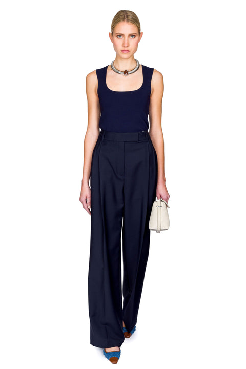 Mid Waist Tailored Trousers
