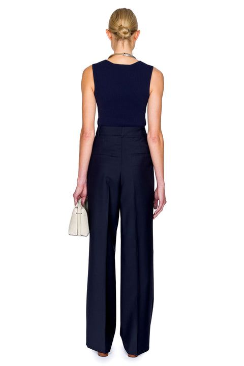 Mid Waist Tailored Trousers