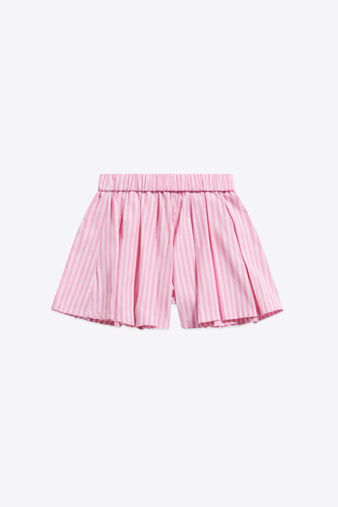 Crystal Grommet Poplin Pleated Short