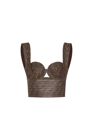 Tobacco Embroidered Top