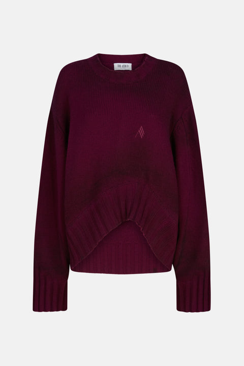 Round Neck Sweater With Uneven Hem