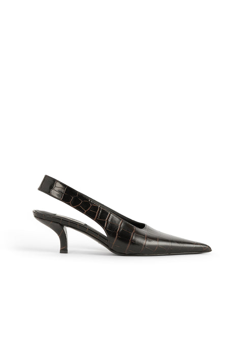 Classic Croco-Embossed Slingbacks