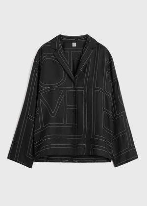 Monogram Silk PJ Top