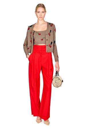 Cropped Cherry Cardigan Set