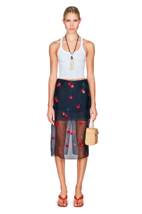 Cherry Embroidery Skirt
