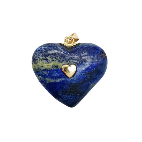 Blue Lapis Studded Heart Pendant